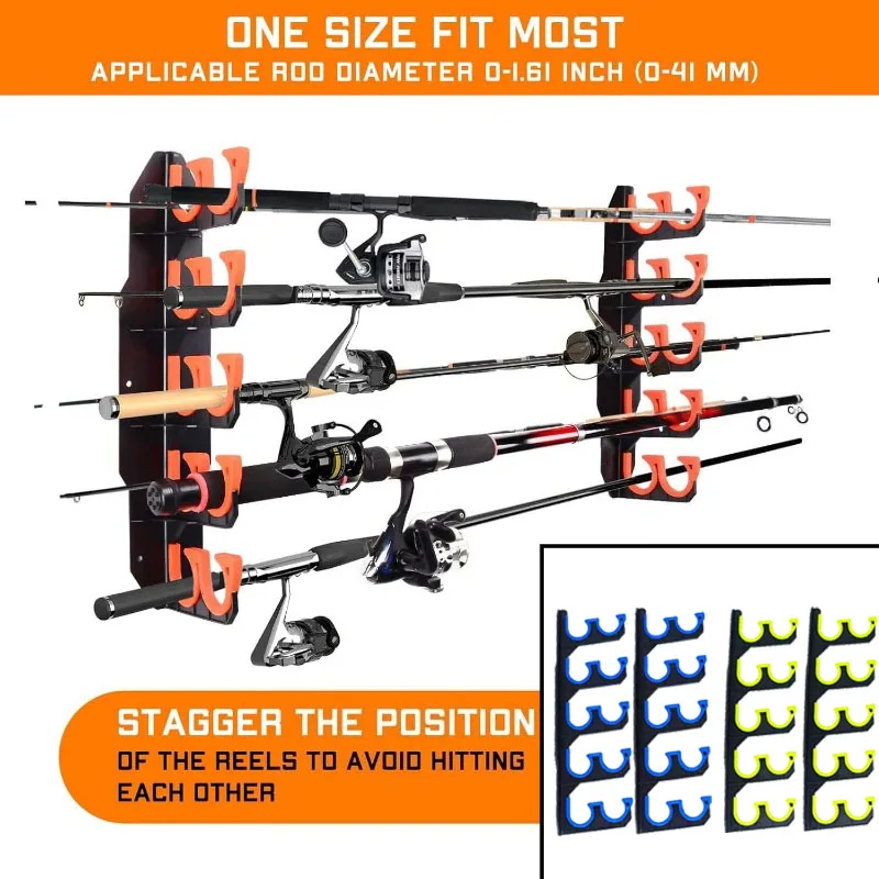 Fishing Rod Rack - Angelrutenhalter für die Garage, Wandmontierter Angelrutenständer