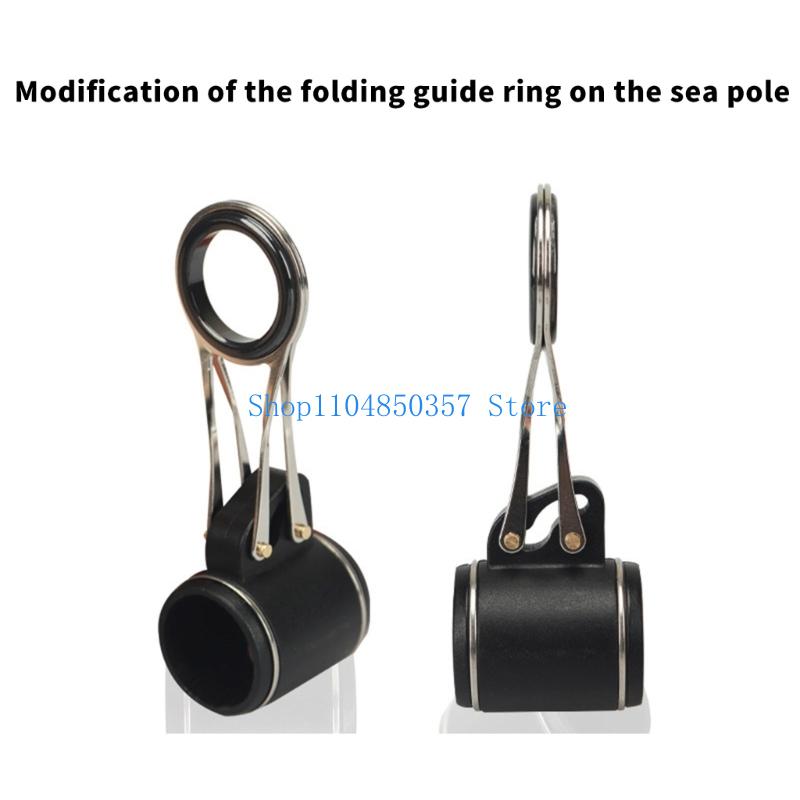Fishing Rod Guide Replacement - Angelruten-Spitzenführungsringe, Faltbare Verschleißfeste Ösenringe, Teleskopische Edelstahl-Führungsringe,