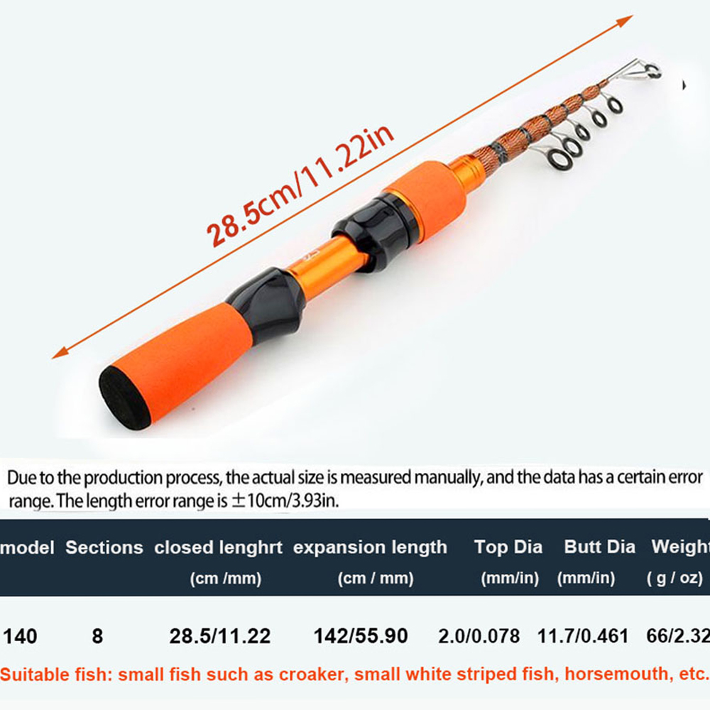 Kurze Orange Teleskop-Kohlefas – Fishing Rod Ice Bewertung und Preis